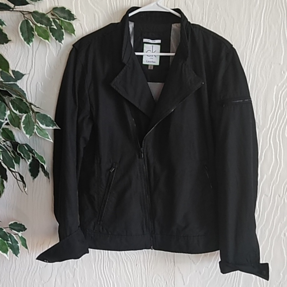 Calvin Klein one ultra slim fit side zipper jacket